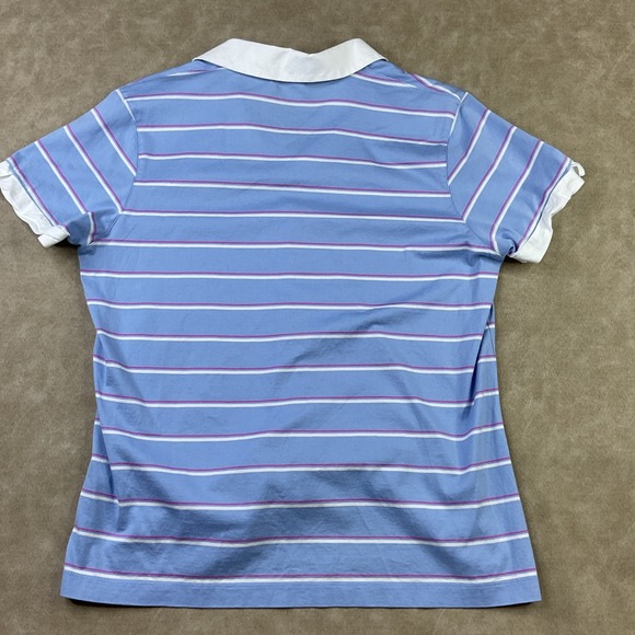 Magnolia Lane Masters Polo Shirt Golf Striped Short Sleeve Pima Cotton Women L - Picture 3 of 9